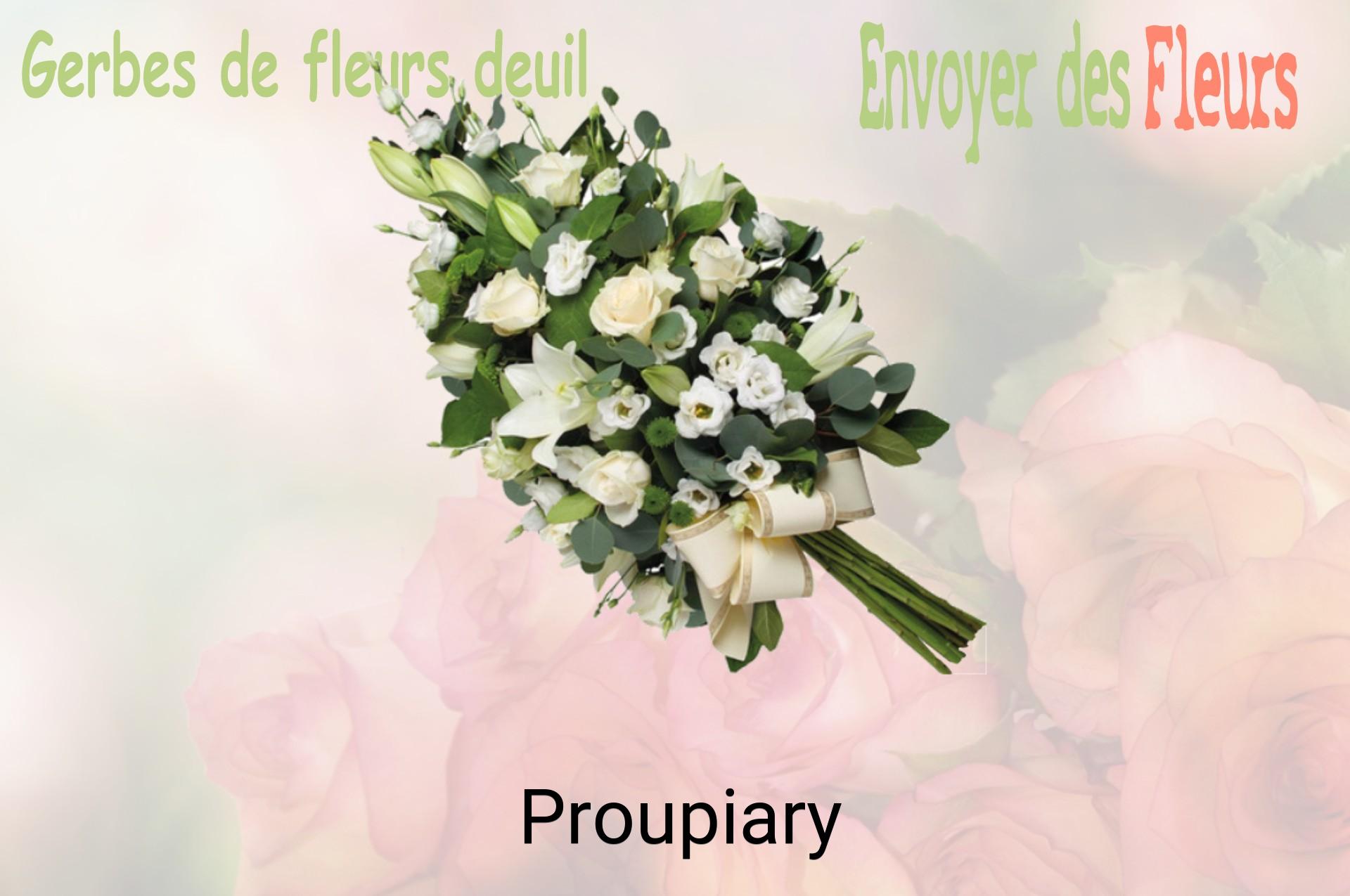 Gerbe de fleurs de deuil livrée à Proupiary